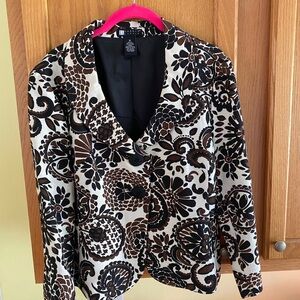 Carole Little Black and Brown Floral Blazer